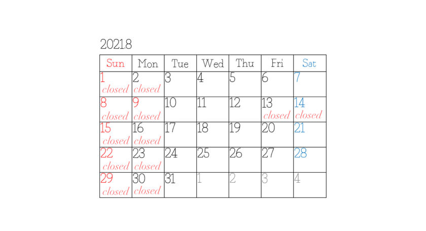 7月定休日